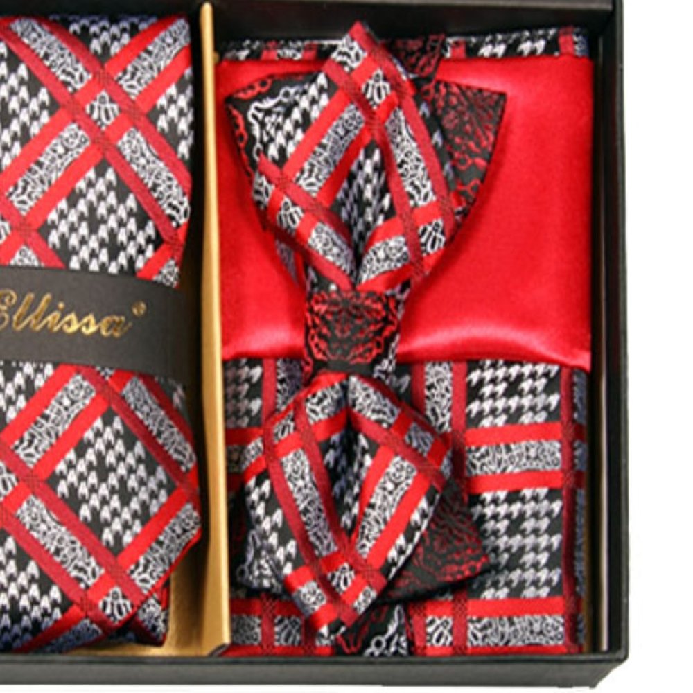 Daniel Ellissa Black Red  Bow & Neck Tie Box 6 Set - Picture 4 of 6